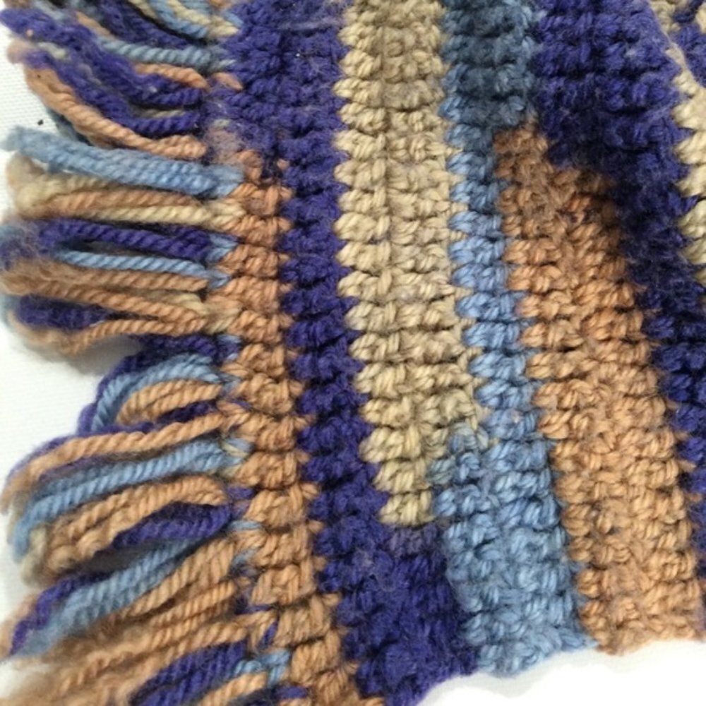 Handmade | Multicolored Quilted Scarf Fall Cozy - Picture 3 of 4